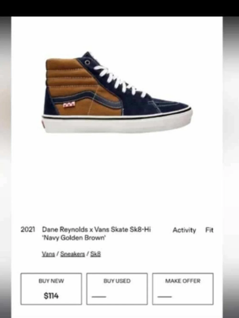Vans Hi Skate Reynolds Dane Blue Brown Athletic Tennis Shoe Sneaker Men 7.5 Wall